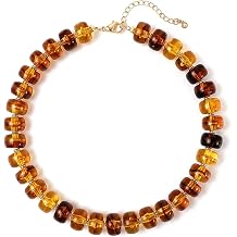 SHERLOVE Chunky Statement Large Resin Beaded Choker Necklaces for Women | Big Lightweight Bead Beaded Necklace Trendy Fashion Boho Summer Beach Vacation Jewelry