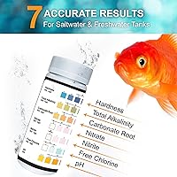 Vista 4 de JOR Tiras de prueba de agua para acuario, compatibles con piscinas, tanques de peces de agua dulce y salada, detectan pH, cloro, carbonato, dureza