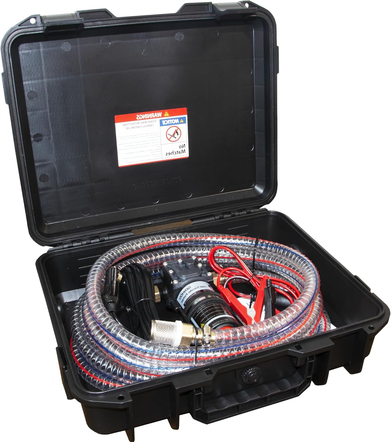 12V Fuel Transfer Pump Set, Moves Up to 122 Gallons of Gas or Diesel Per Hour with 75W DC Motor & Upgraded Carrying Case,with High Elastic Fuel Pipe Suitable for Vehicles,mower,Equipment