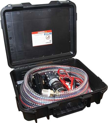 Miniatura 9 de Bomba de transferencia de combustible de 12 V 75 W, mueve hasta 120 galones de gas o diésel por hora, con tubo de combustible de alta elasticidad y