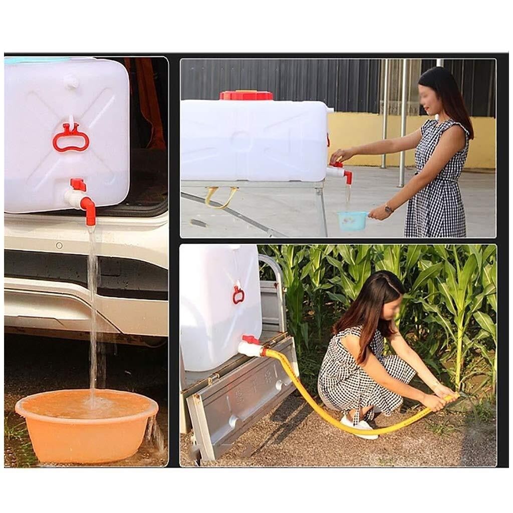 Serbatoio dell'Acqua Addensato 200 Litri,Secchio Plastica Bianca,Torre dell'Acqua Addensata Rettangolare Alimentare con Rubinetto Stoccaggio dell'Acqua Domestica