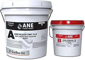 Self Leveling Epoxy Resin Kit – ANE Garage Floor Epoxy Kit Spreads Seamlessly. Durable, Industrial Grade Clear Epoxy Resin for Concrete Floors and Countertops - Black