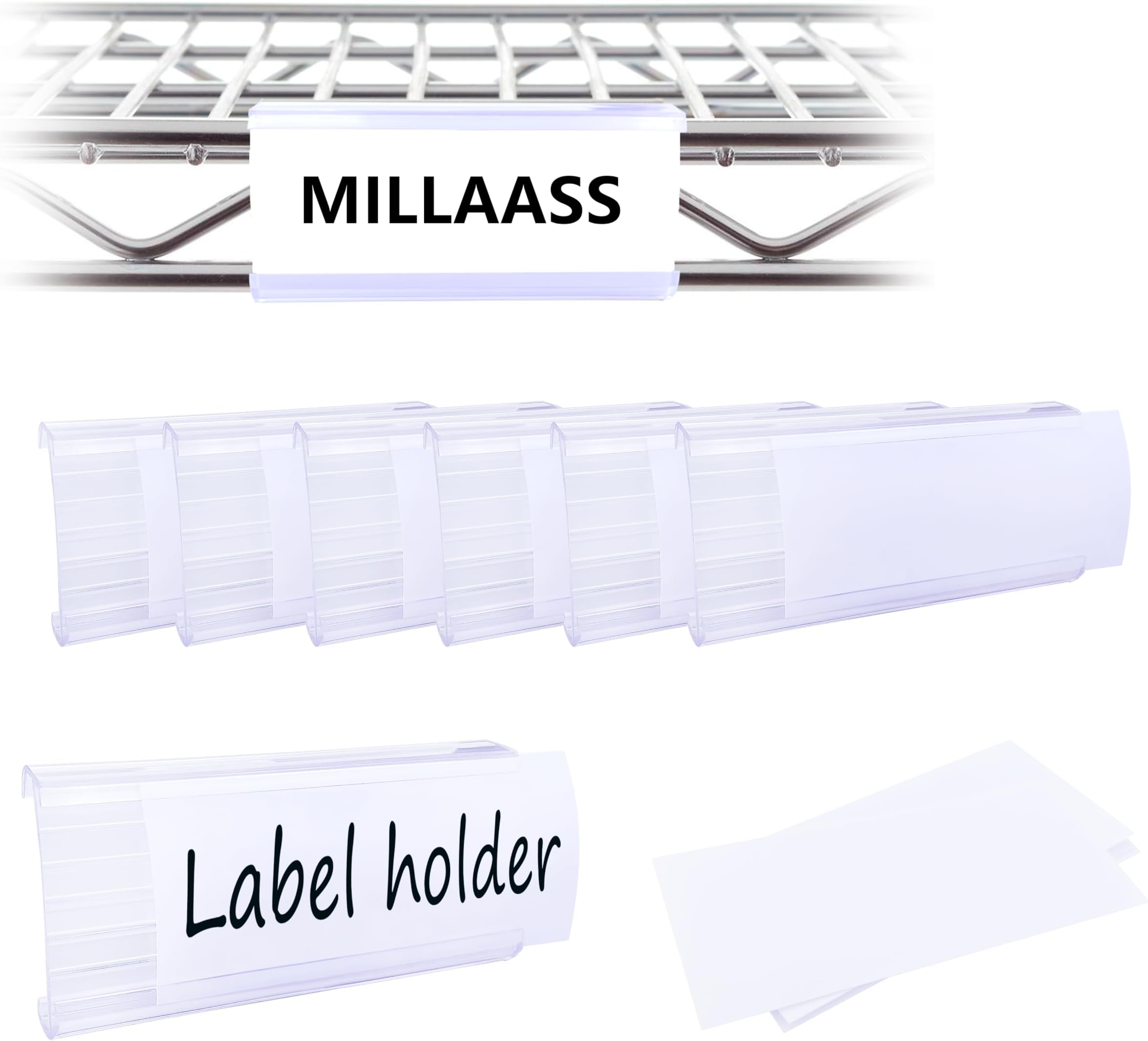 Amazon.com : YHNTGB 120 PCS Wire Shelf Label Holders Plastic Rack Tags ...