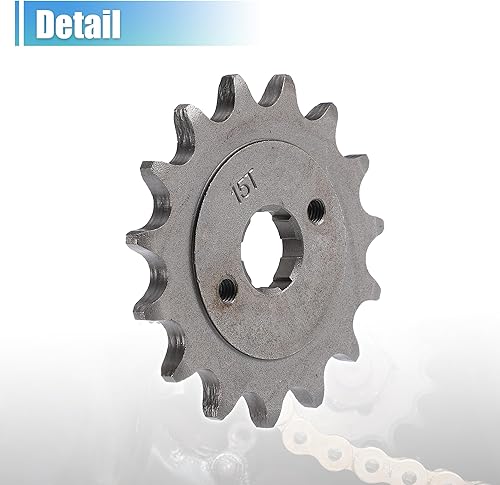 Miniatura 6 de X AUTOHAUX 1 juego de 520 estilos 15 dientes 0.787 in ID motocicleta piñón delantero para motocicleta 50cc 70cc 110cc 125cc motocicleta Dirt Pit