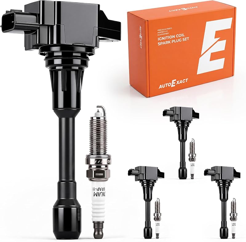 Kit de Bobinas de Ignição UF549 e Velas de Irídio autoexact para Nissan Sentra, Altima e Rogue – 4 Bobinas e 4 Velas
