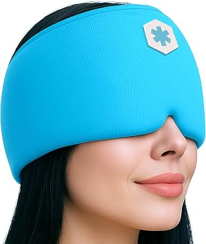 ICEWRAPS Migraine Cold Cap, 360 Cooling Headache Hat with Adjustable Strap