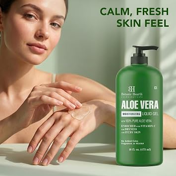 Botanic Hearth 100% Pure Aloe Vera Moisturizing Liquid Gel 16 fl. oz