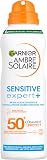 Garnier Ambre Solaire Sensitive Expert+ - Brume Solaire Hypoallergénique Adulte - Très Haute Protection FPS50+ - Non Gras & Non Collant - Waterproof - 150 ml - 1