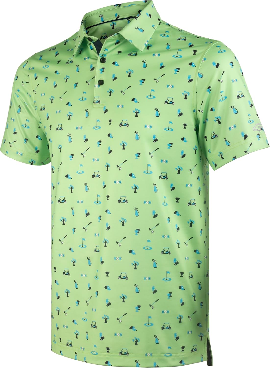 Men's Golf Shirts Short Sleeve Moisture Wicking Dry Fit Print Patterns Collared Performance Polo Golf Shirts for Men