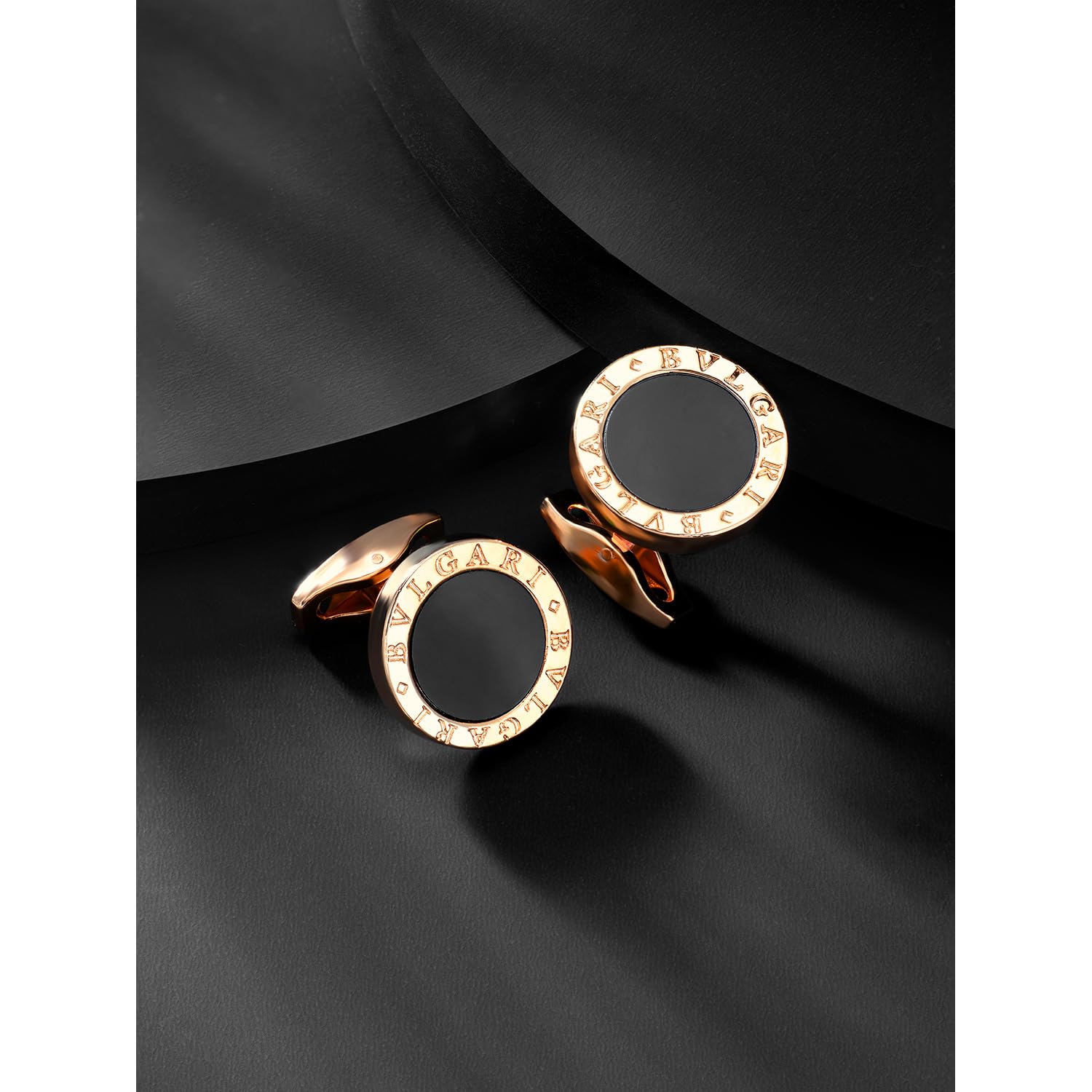 Rose Plated Cufflinks Set, Stylish Business Accessories