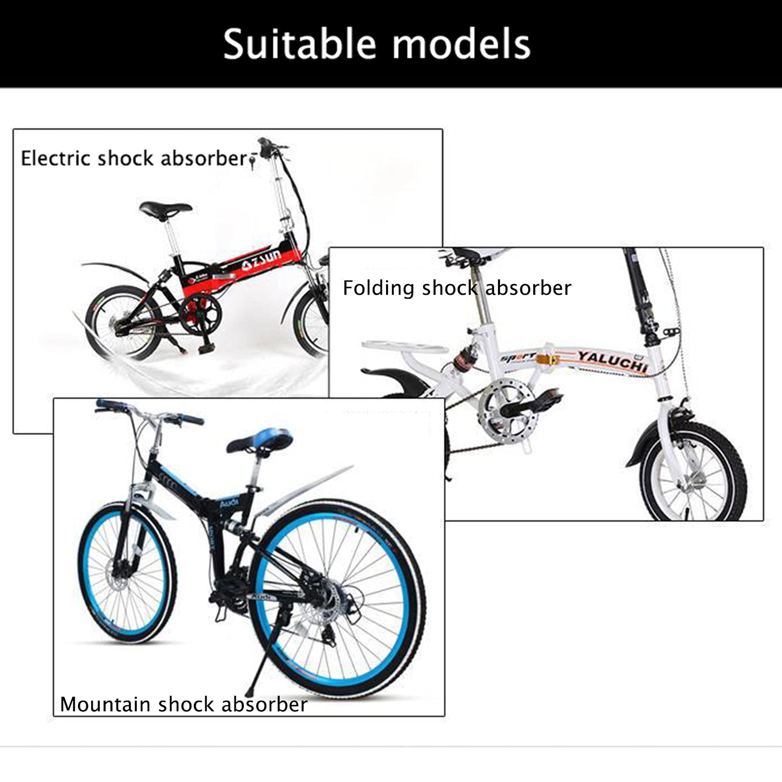 135mm MTB Federabsorber, Mountainbike Shock Spring Faltbare Fahrradteile Gelten für Elektrofahrräder Mountain Wheel Chair Bike Damper