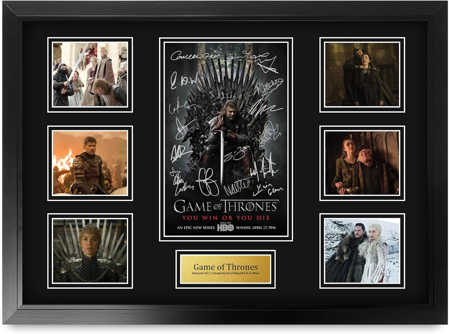 HWC Trading Game of Thrones Gifts Printed Signed Autograph Picture for TV Memorabilia Fans - A2 Framed
