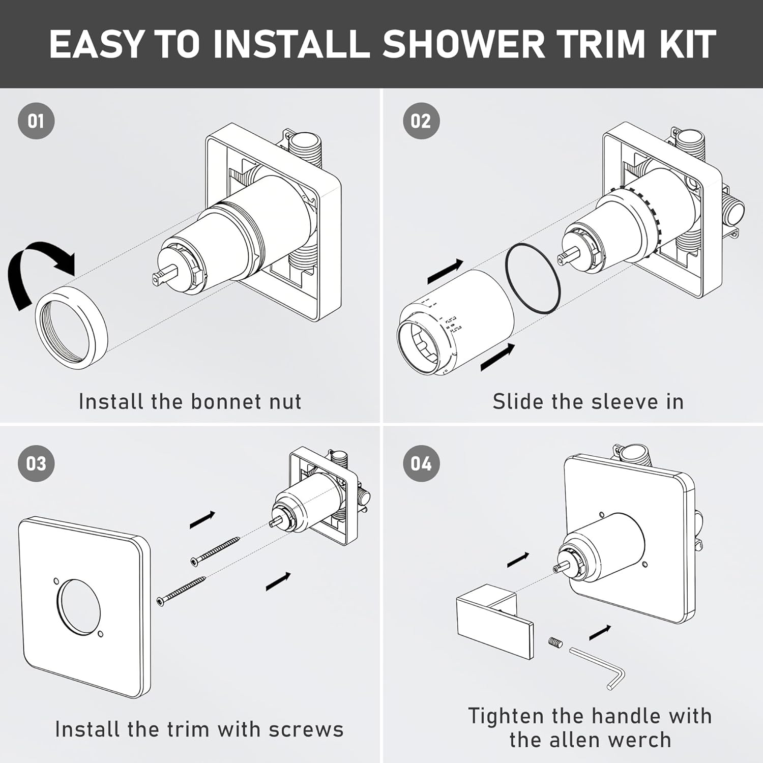 Replacement for Delta 13/14 Series Shower Faucet Set,Shower Handle Set Compatible with RP46074,Fits R10000 Series Valves(Cartridge and Valve Not Included),Black