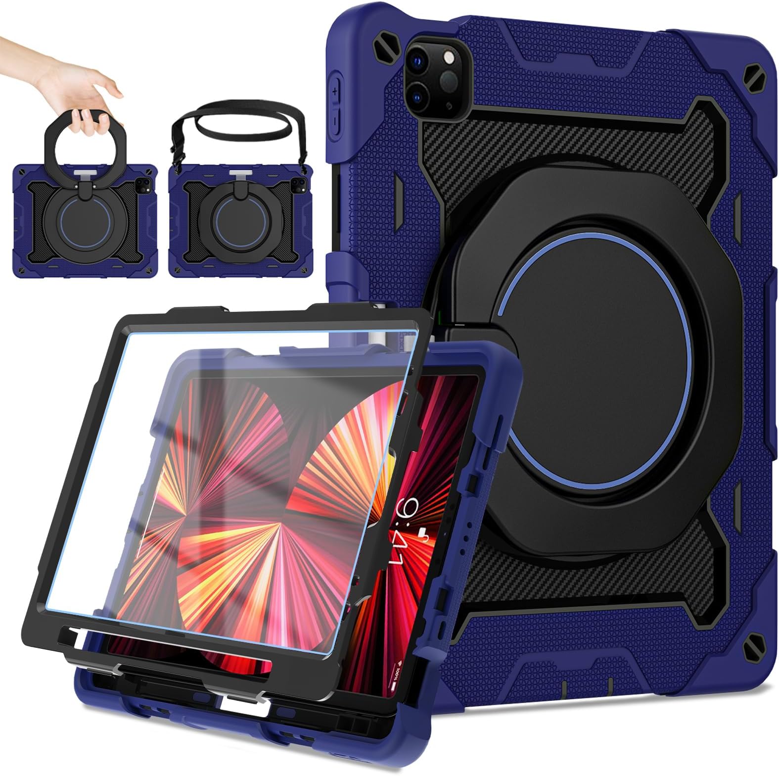Ringke Fusion Sketch Stand Compatible With IPad Pro 11" Cover (4th 2022 / 3rd 2021 / 2nd 2020 / 1st 2018), Transparent Shockproof Case With Pencil Holder And Stand Function - Black