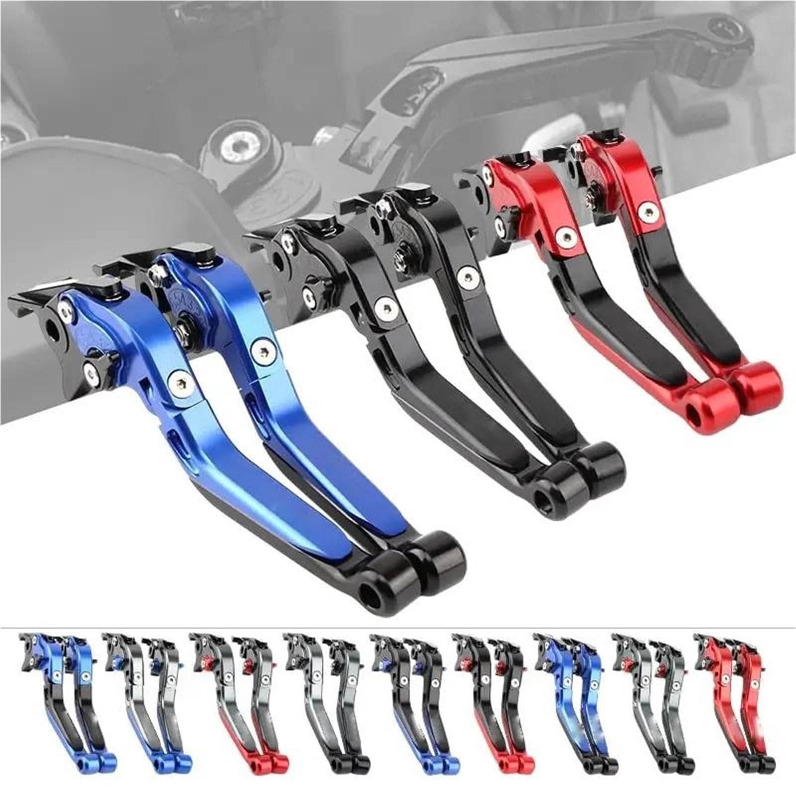 Generisch Für Suzuki GSX250/GW250/DL250/GSX250R Kupplungs- und Bremshebelset, klappbarer, verstellbarer Hebel(G)