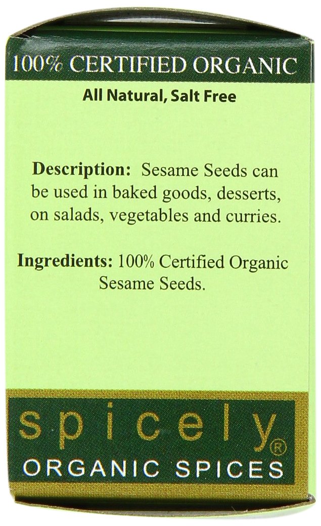 Spicely Organic Sesame Seed, White, 0.6 Ounce (Pack of 6)
