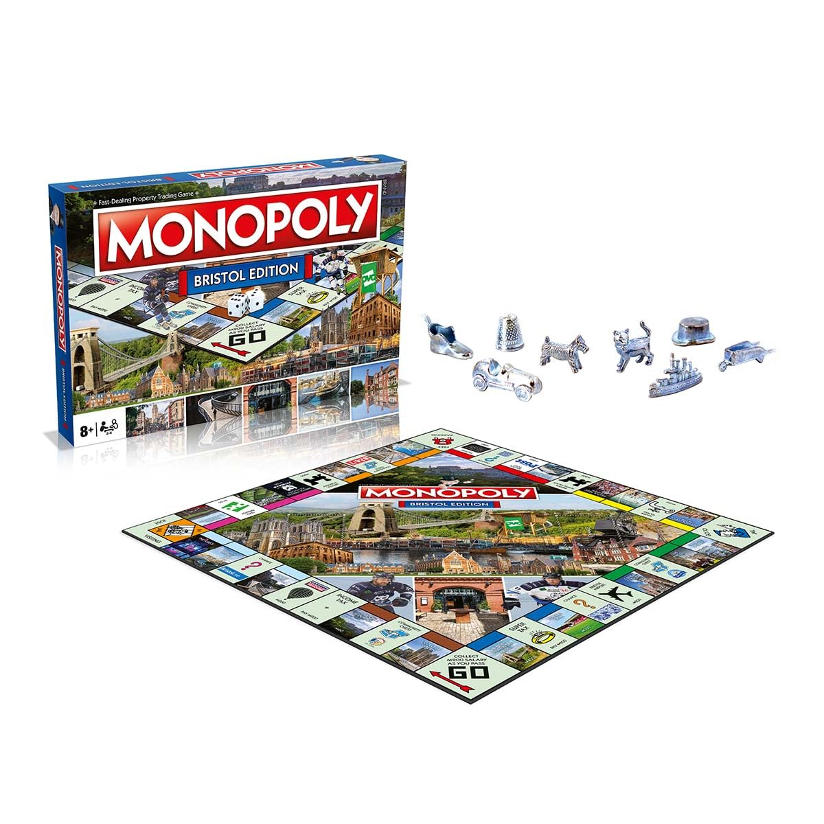 Winning Moves Gioco da tavolo Bristol Monopoly, tour della tavola, acquistare, scambiare sulla strada del successo, un grande regalo per bambini dagli 8 anni in su