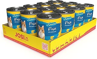 JosiCat Fish in Sauce (12 x 415 g) | Adult | Premium Wet Food for Adult Cats | Pollock in Sauce | Vitamin D3 & E | Powered by Josera | Wet Cat Food | Complete Food | Pack of 12 product image
