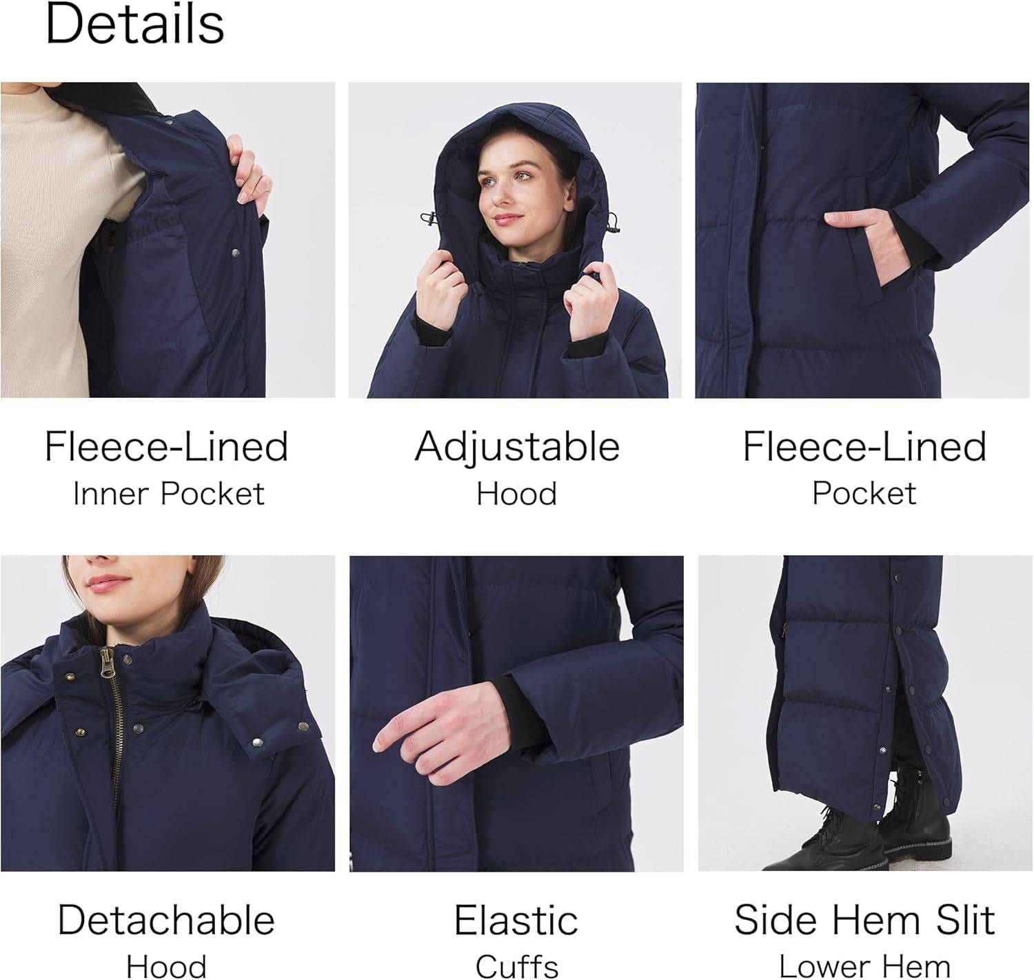 Women's Extra Long Thickened Down Jacket with Thermal Lining,Full Length Winter Puffer Down Coat with Hem Slit - Image 6