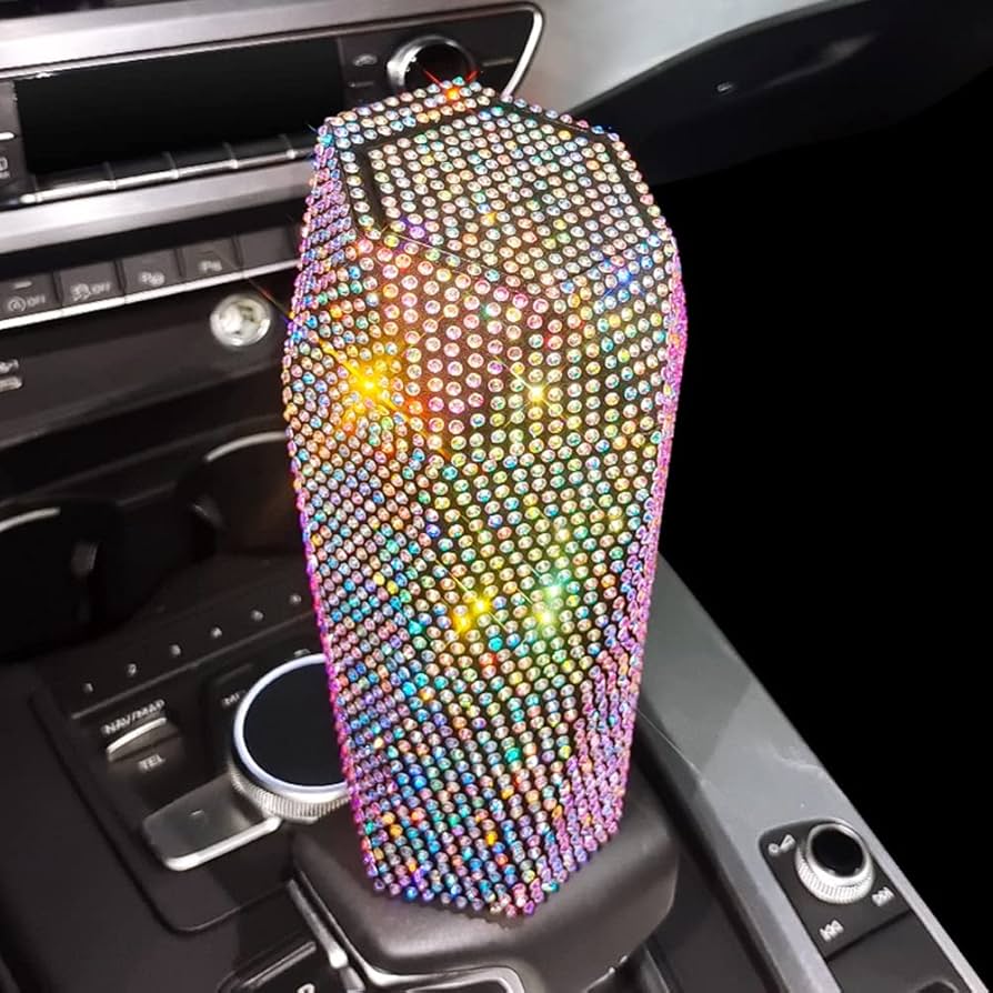 Mandark Auto Mülleimer Mit Deckel - Glitzernder Mini-Mülleimer Mit Diamant-Design