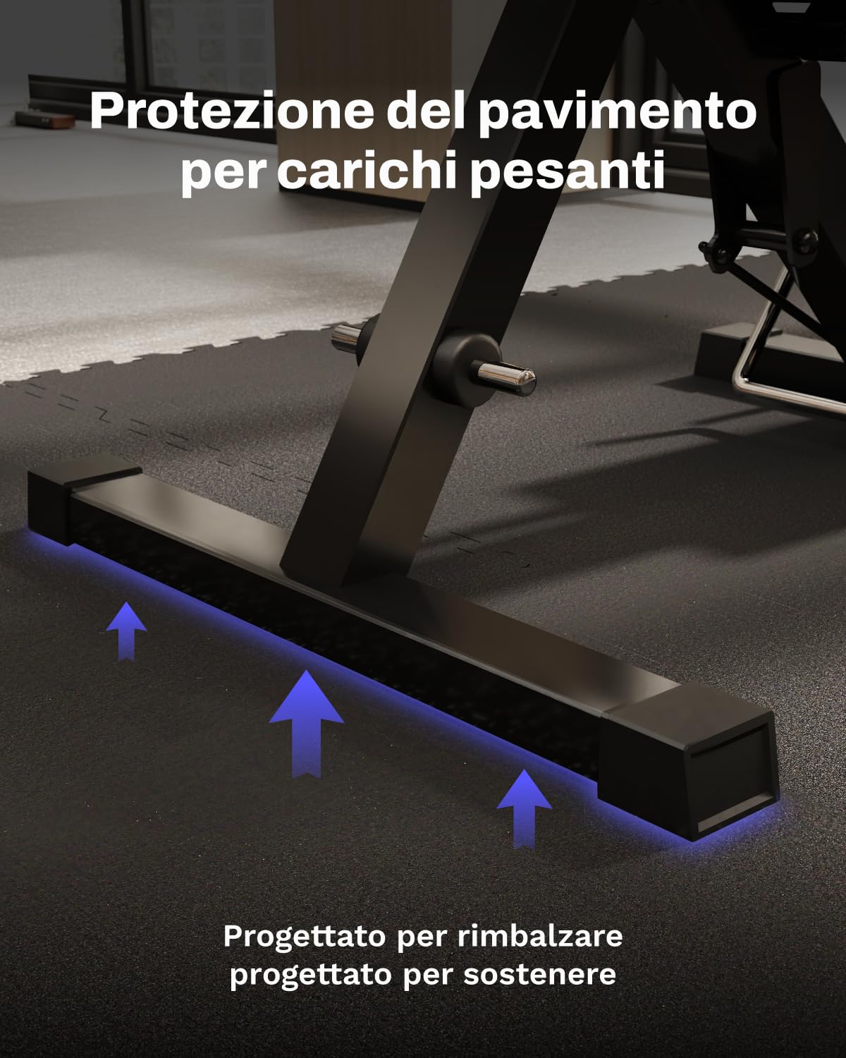 AIRHOP 12 pz 60x60x1,4cm Tappetino per Attrezzature da Esercizio, Superficie in Gomma Robusta e Spessa,Tappetino Puzzle per la Protezione del Pavimento, per Palestra e Casa,Tappetino Fitness BK-12PCS