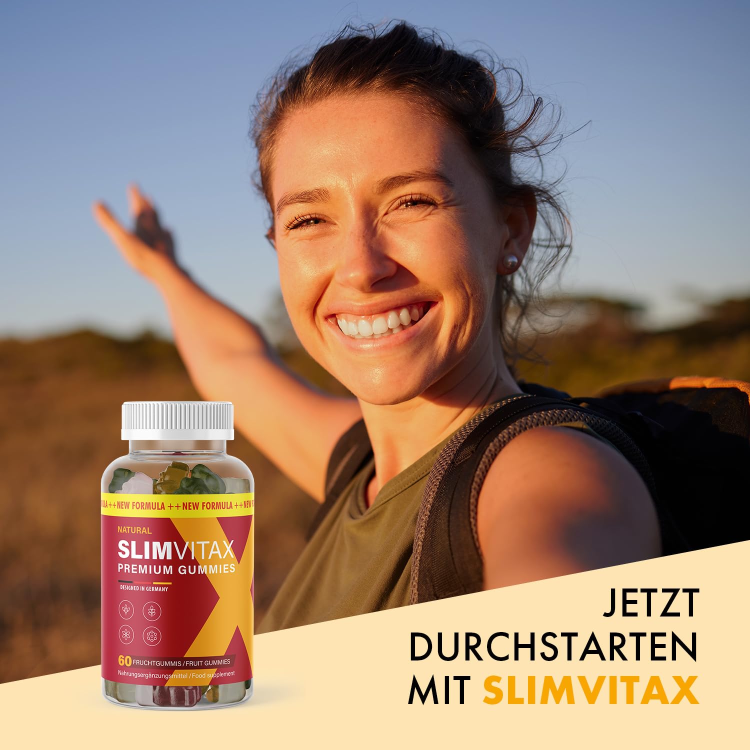Slimvitax Premium Gummies | mit L-Arginin und Grüntee | in großer Maxi-Dose | 60 Gummies Inhalt