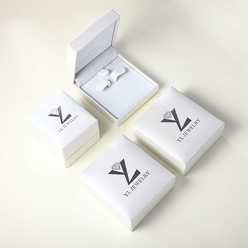 Miniatura 7 de YL Pendientes de aro de plata de ley 925 pulida con estrellacruzluna, círculo, aretes sin fin de 0.591in de diámetro