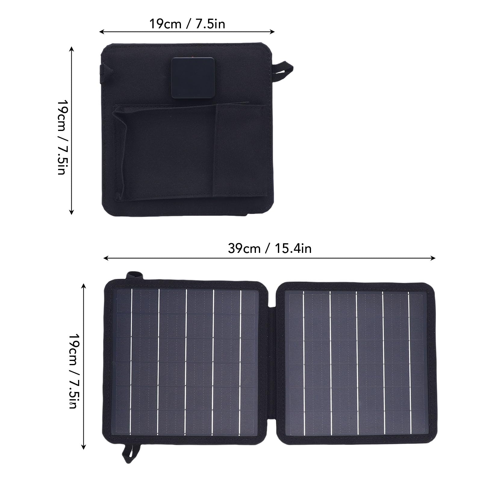 YWBL-WH Cargador Portátil de Panel Solar Plegable de 10 W con Salidas USB C USB A Cargador Solar Monocristalino para Acampar Senderismo Carga de Tableta de Teléfono Al Aire Libre