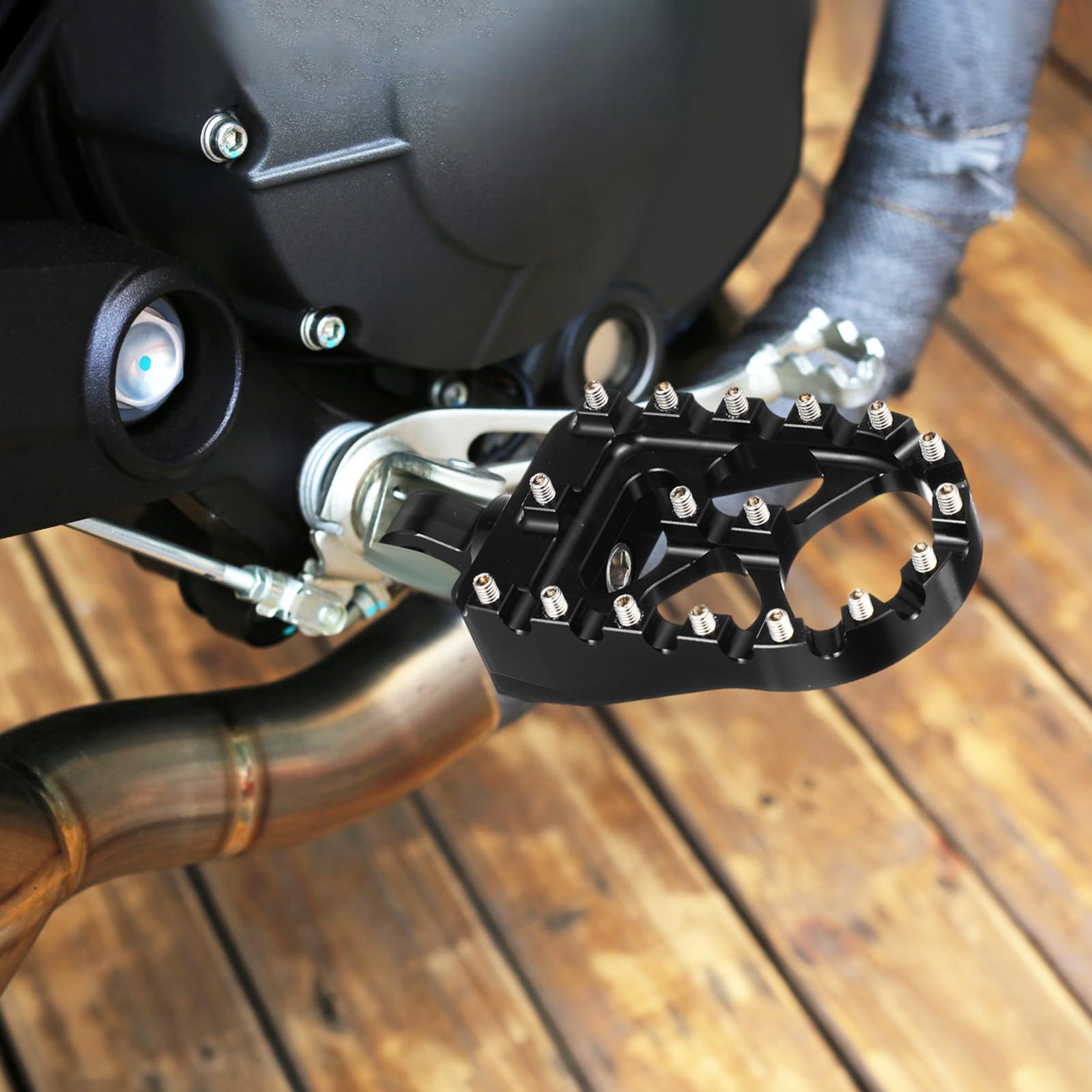 GALPADA Estriberas de Aleación de Aluminio para Motocross y Motocicleta, Alta Resistencia y Compatibilidad Amplia, 1 Par de Pedales Reposapiés para Off-road