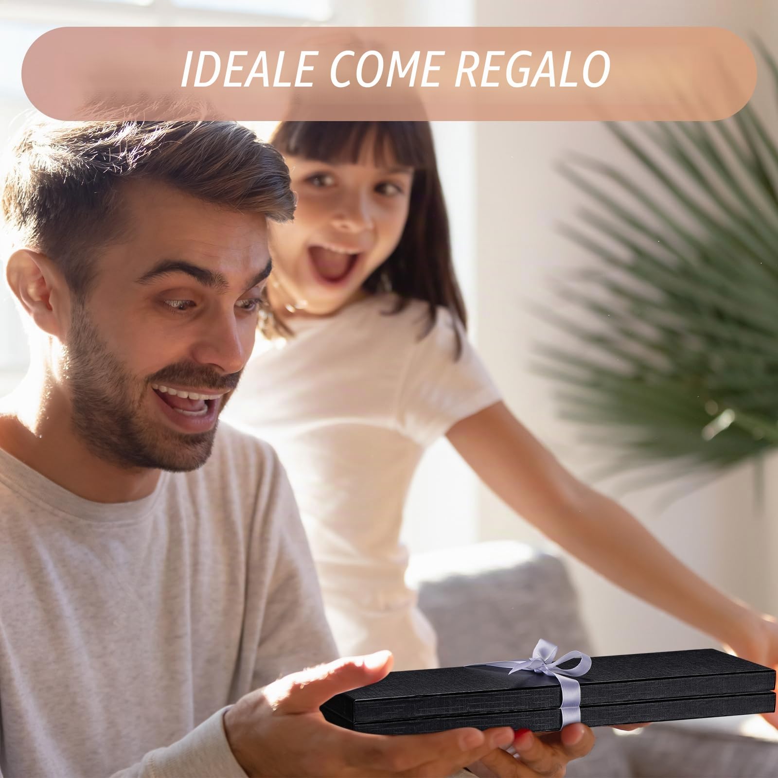Shinylin Scatola Regalo Unisex per Cravatte, Calzini, Sciarpe Con Coperchio - 35 x 11,9 x 1,9 cm in Cartone per San Valentino, Compleanno, Matrimonio - 24 Pezzi