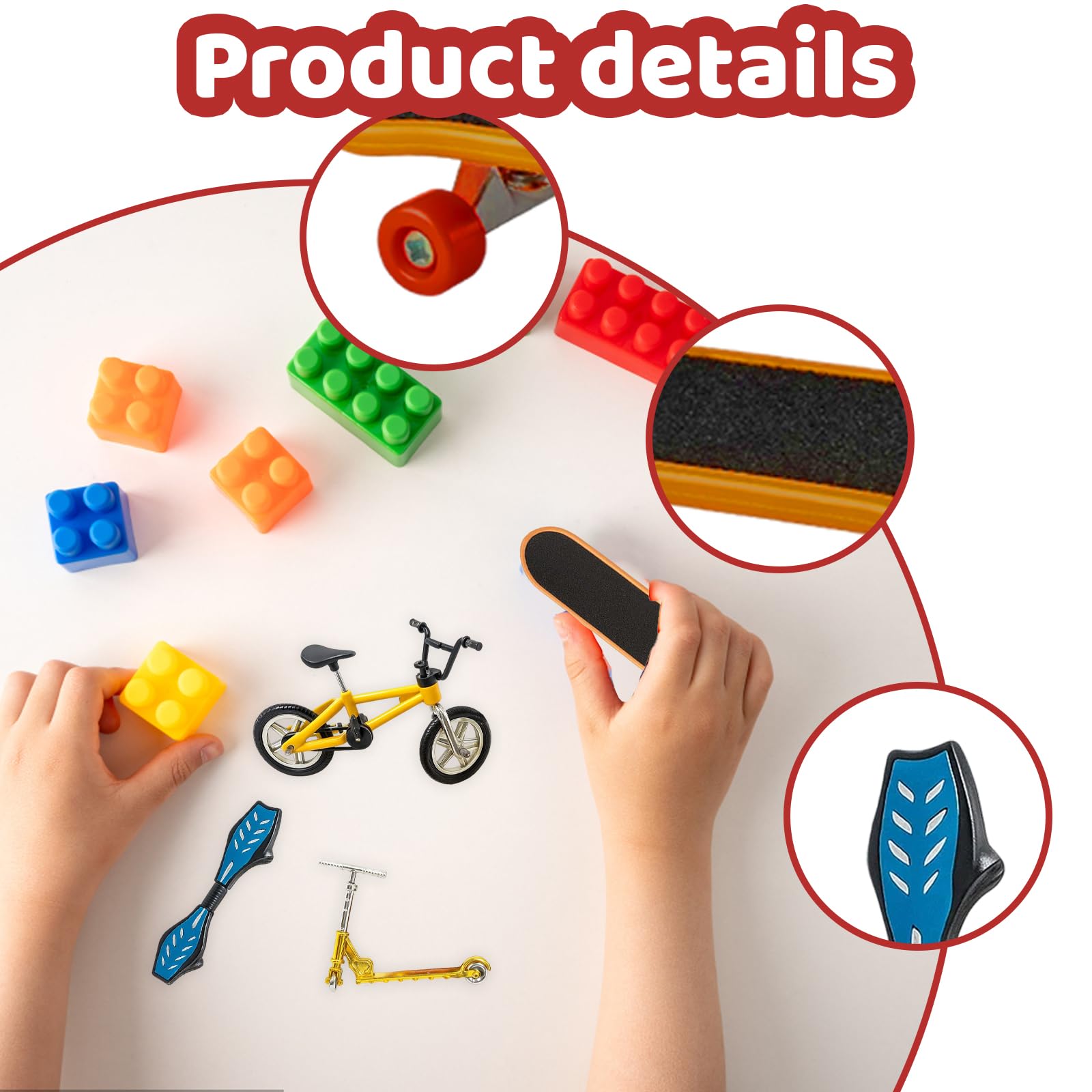 SrgPui Finger Scooter, 4PCS Finger Scooters Set, Tech Deck Scooter for Finger Tricks Training and Coordination - Image 3