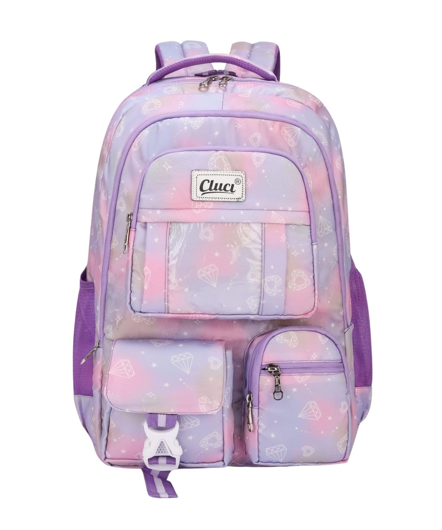 Lavender Pastel School Backpack With Large Capacity Multi Pocket Backpack with Adjustable Shoulder Straps Travel Laptop Bag for School College Office and Daily Use-image-21
