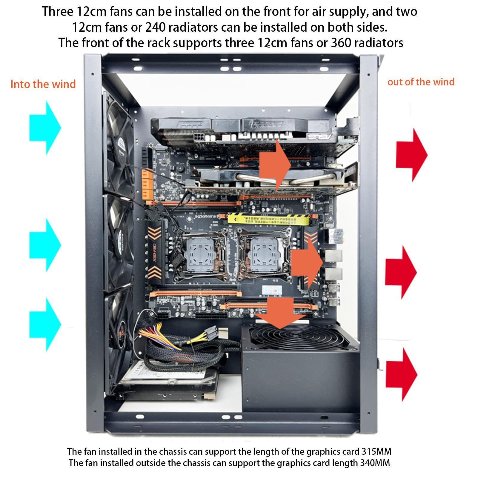 Mini carcasa para PC, carcasa de computadora de escritorio, chasis de | bricolaje, diseño de carcasa de componentes compactos, estación de trabajo de oficina, creación de contenido, hardware de