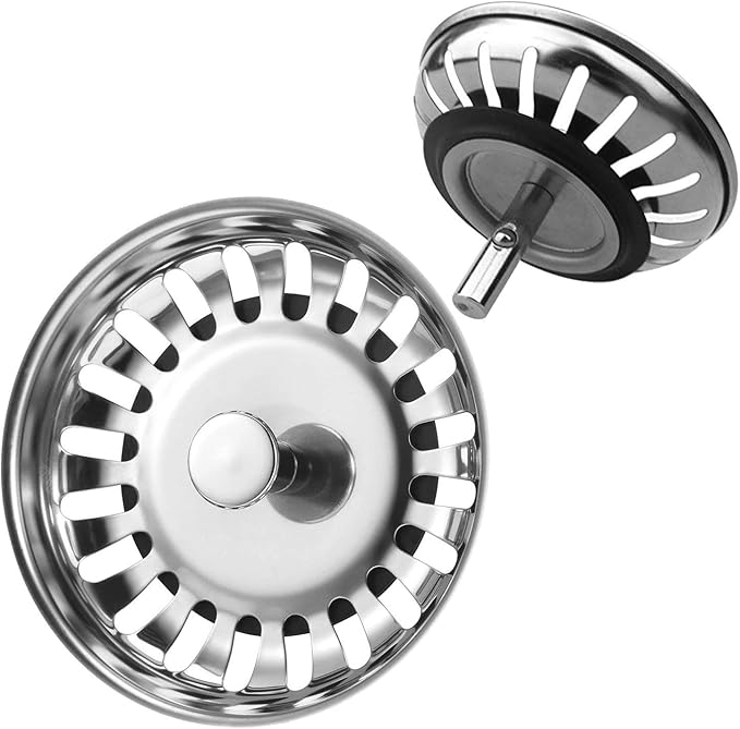2 Pack 80MM Kitchen Sink Strainer Plug Stainless Steel Sink Strainer