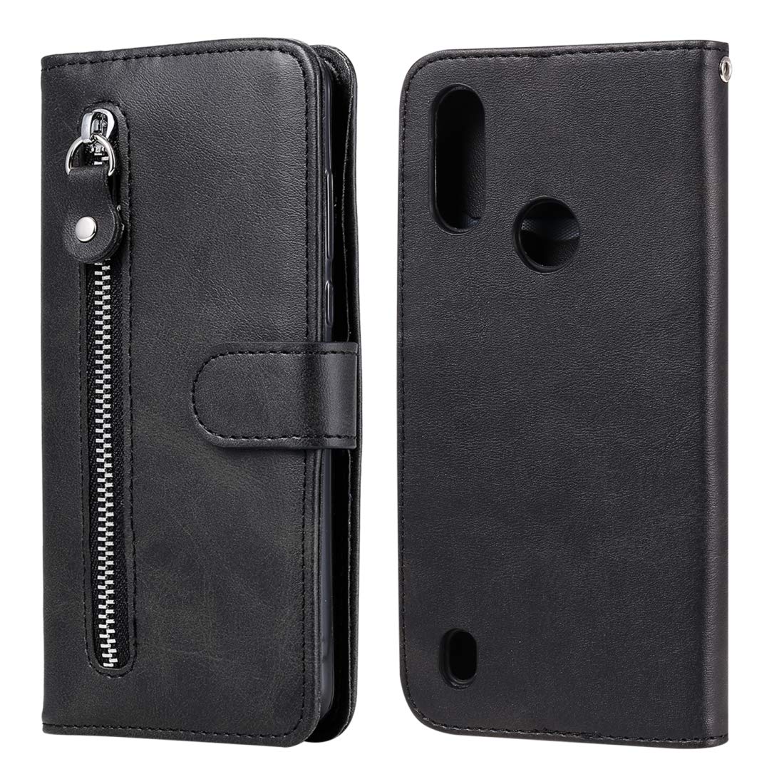 Fashion Texture Zipper Horizontal Flip Leather Case with Holder