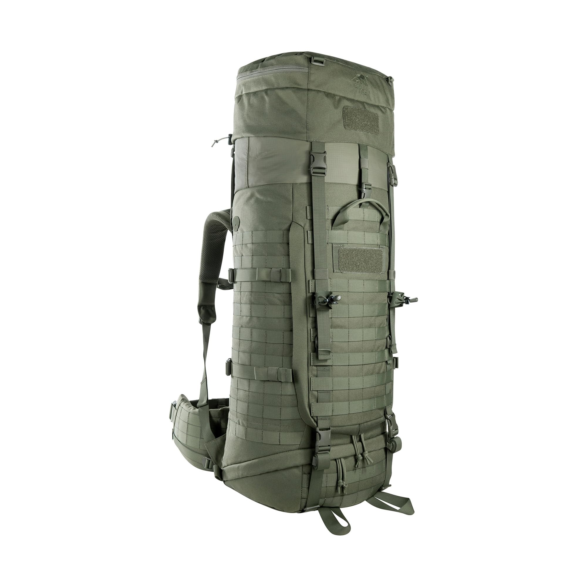 Tasmanian Tiger TT Base Pack 60 FO Modular erweiterbarer Einsatz-Rucksack 60L bis 75L Volumen mit großer Front-Öffnung; Ergonomischer Trekking-Rucksack mit Molle-System
