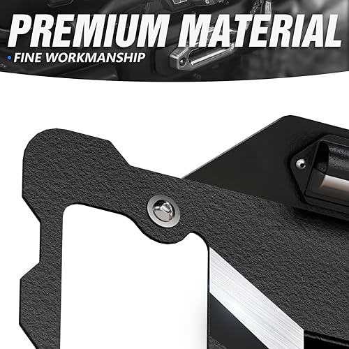 Miniatura 5 de Marco de matrícula de neumático de repuesto con luz LED compatible con Jeep Wrangler JK JKU y TJ y YJ 1987-2018, soporte de matrícula para montaje