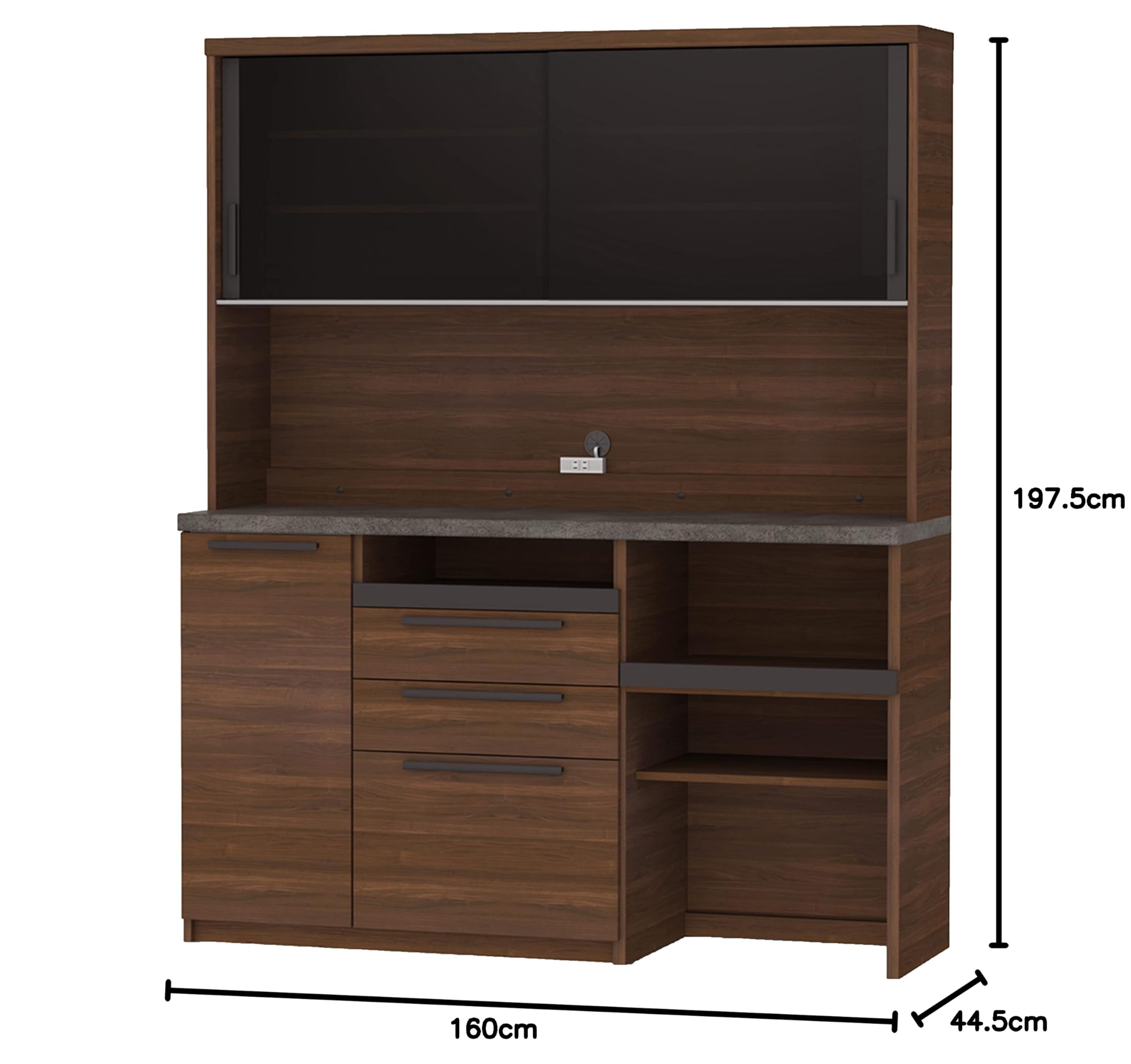 Amazon.co.jp: パモウナ(Pamouna) 食器棚 キッチンボード 幅160