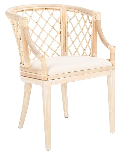 Home Collection – Carlotta Natural Rattan Arm Chair with White