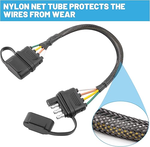 Miniatura 8 de Oyviny Adaptador de remolque plano de 7 vías a hoja de 4 vías + extensión de remolque Oyviny de 4 pines de 12 pulgadas