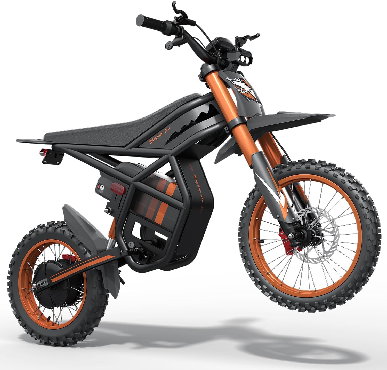 Riding'times GT54 Electric Dirtbike for Teens Adults 37MPH, 27AH Electric Motorcycle with 14"/12" Fat Tire Ebike, 2000W Dual Hydraulic Brakes Mountain Off-Road Electric Dirt Bike for Ages 13+