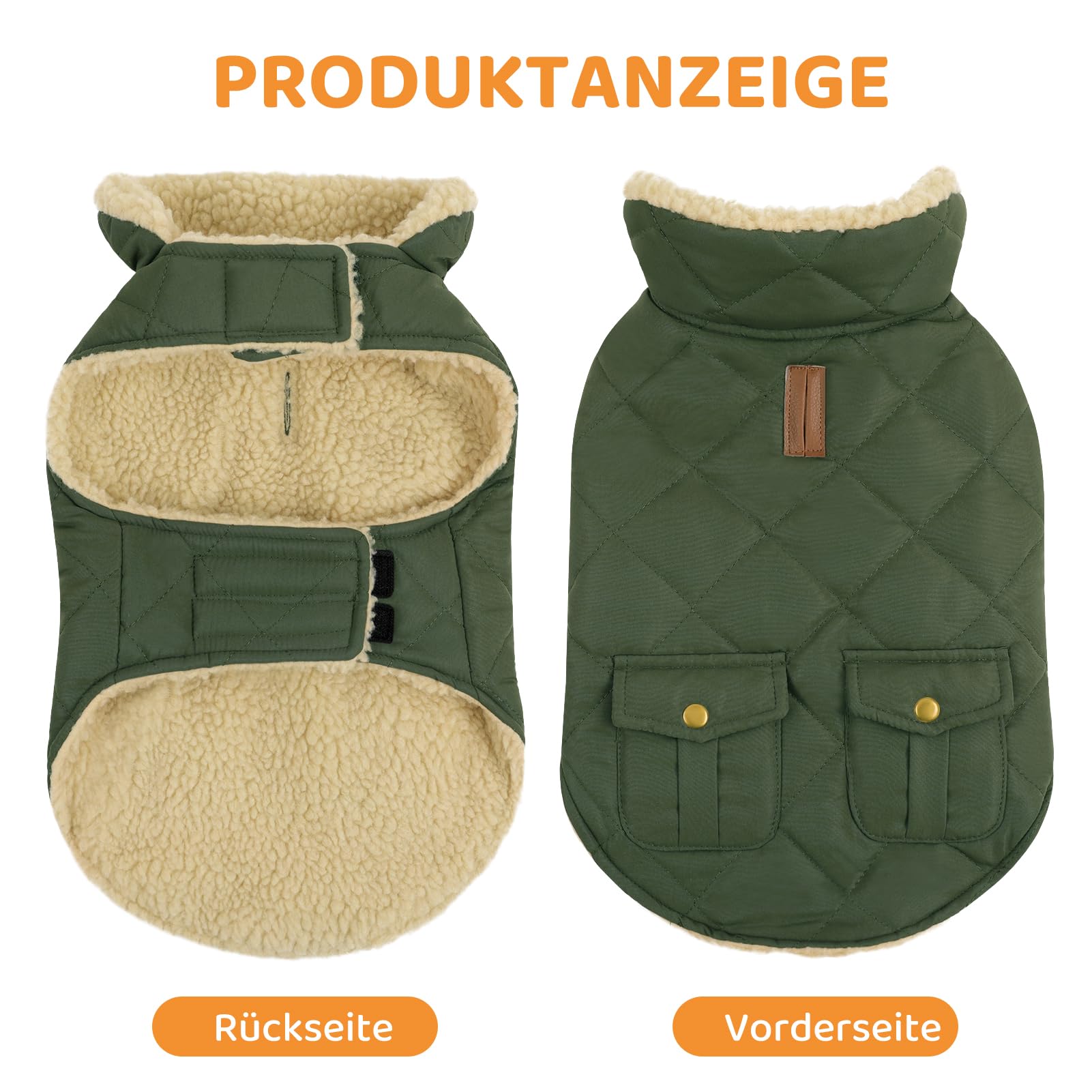 Queenmore Hundemantel Winter Kleine Hunde Warme Wintermantel Hund Fleece Hundejacke Wasserdicht Quilten Hundebekleidung Hundepullover Für Dackel Chihuahua Pudel Französische Bulldogge Beagle, Grün, S | Hundejacke Wasserdicht Quilten Hundebekleidung Hundep