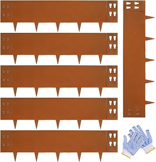 Corten Steel Edging Steel Landscaping Edging 40 Inch Strips 12 Inch Depth Garden Landscape Edging Metal Border Edge Rusted for Yard Lawn Outdoor Flower Plant 6 pcs by GZGNEEVL