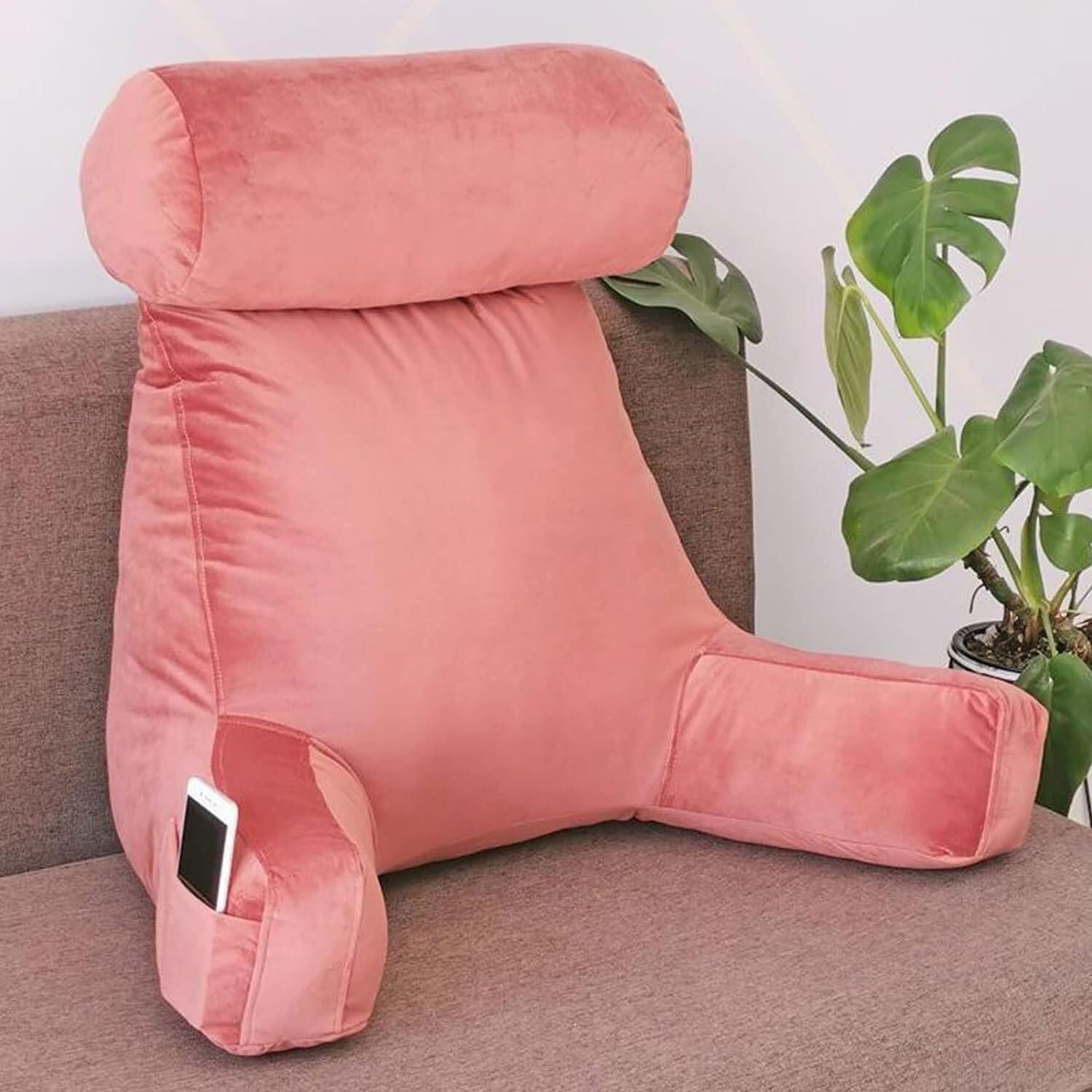 Oreiller de soutien du dos contre le mal de dos en lisant au lit