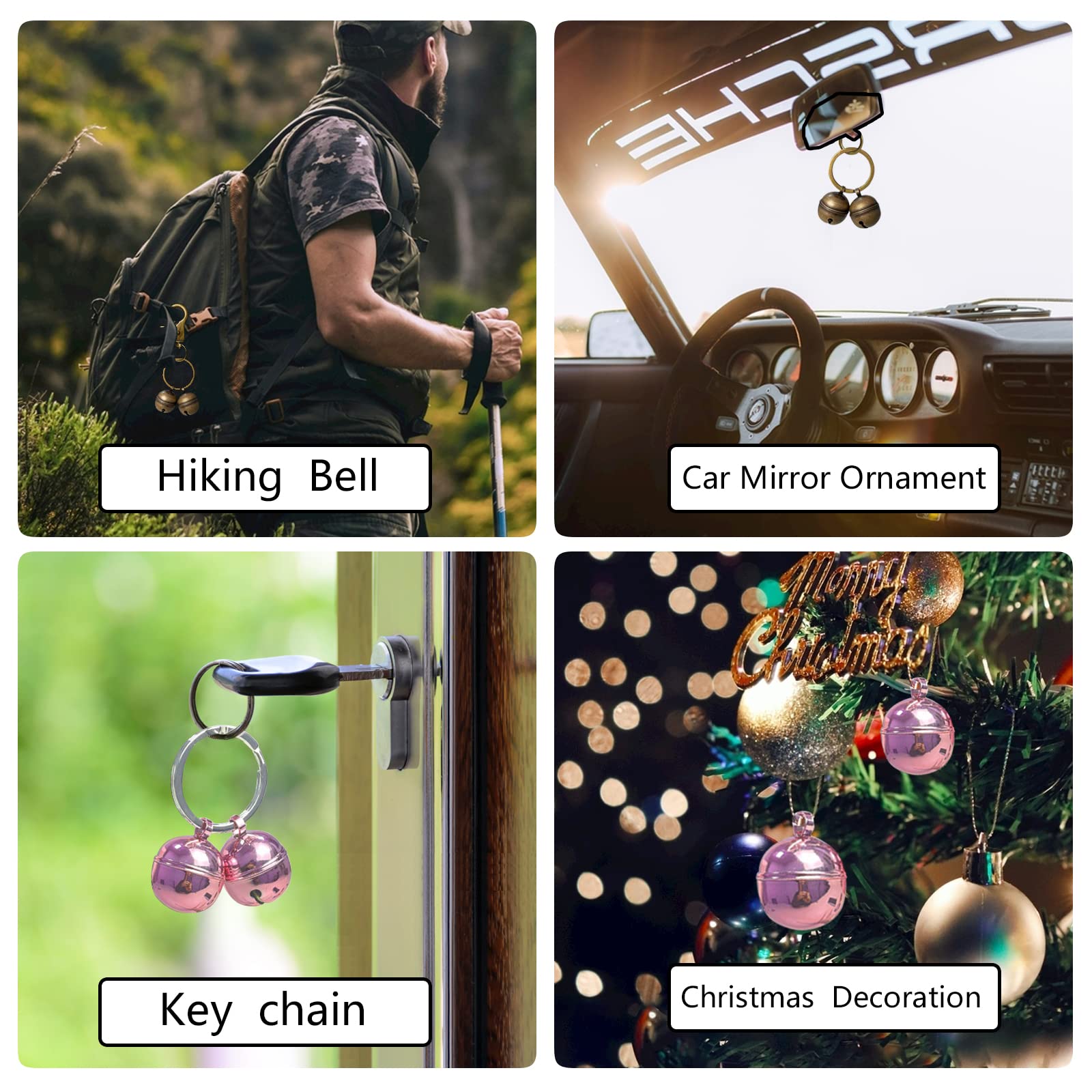 Cat & Dog Collar Bell, Pack of 2, Extra Loud Dog Bell for Pet Tracking & Saving Wildlife, Birds, durevole Iron Split Ring & Lobster Bell Clip