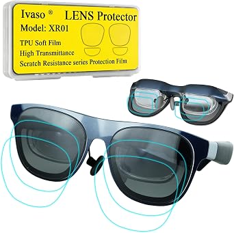 Lens Film and OLED Screen Protector for Xreal 1S AR Glasses, TPU Soft Protective Films Full Kit 2 Sets 2 Pairs