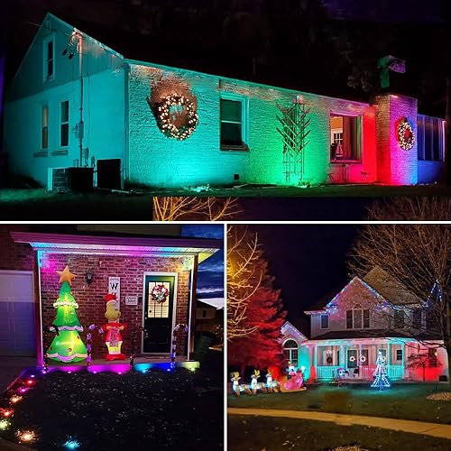 Miniatura 8 de Luces LED de paisaje que cambian de color, iluminación de paisaje de 12 W, IP66, impermeables, luces LED de camino de jardín, paredes, árboles,