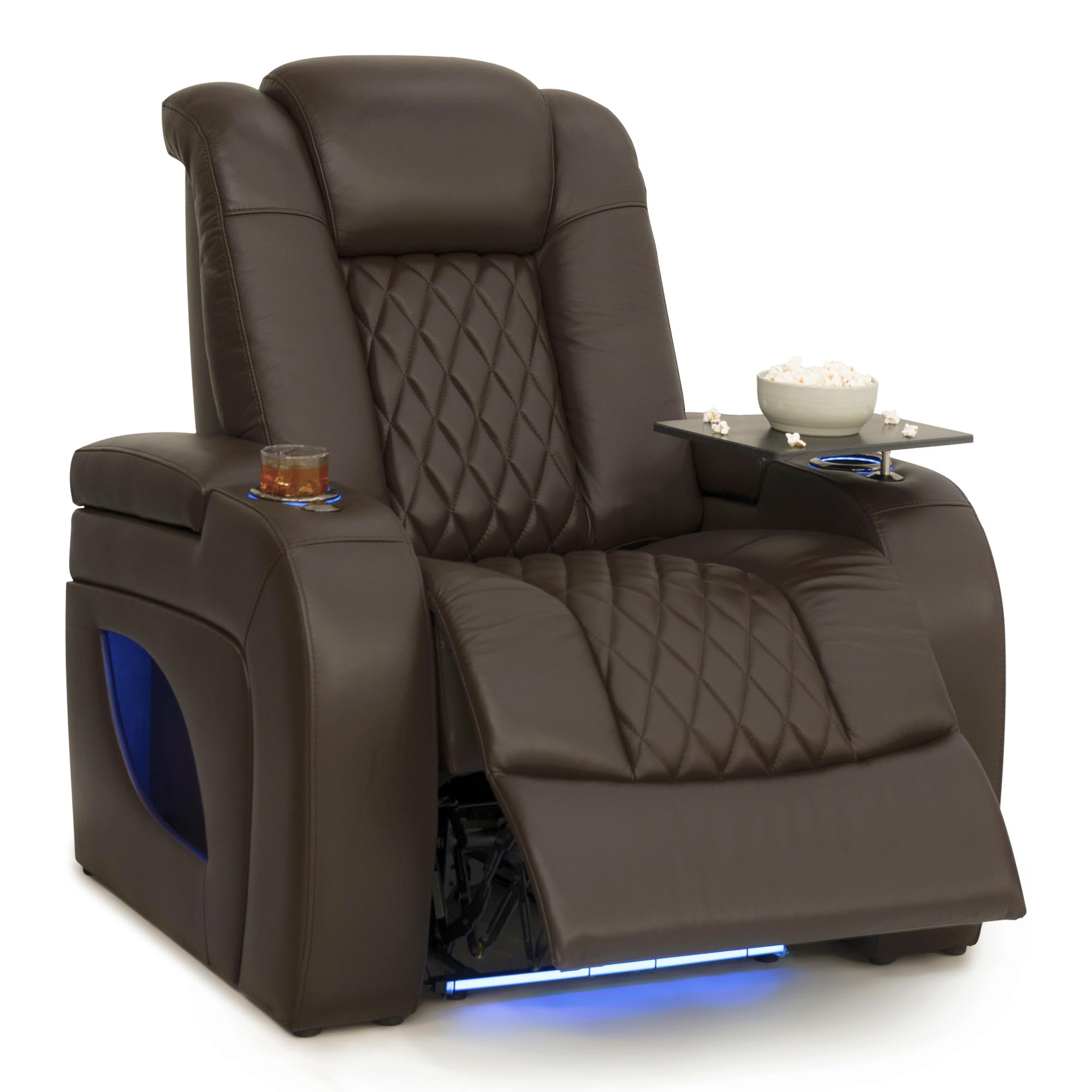Seatcraft Virtuoso LT Zero-Gravity HeatZero Italian Leather Home Theater Seating, Heat & Massage, Power Headrest, Power Recline, Single Recliner,