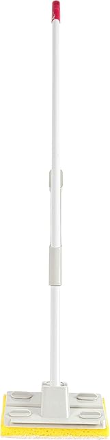 Kleeneze KL077332UFEU7 Anti-Bac Sponge Mop with Refill, Treated with Anti-Bac Protection, Super-Absorbent Flat Floor Mop, Powerful Self Wring Action, Includes Extra Mop Head
