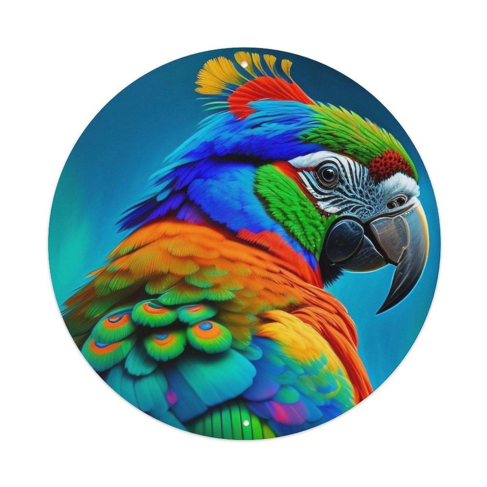 Animal Artwork Colourful Macaw Parrot Metal Tin Sign